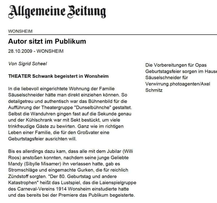 Artikel der allgemeinen Zeitung