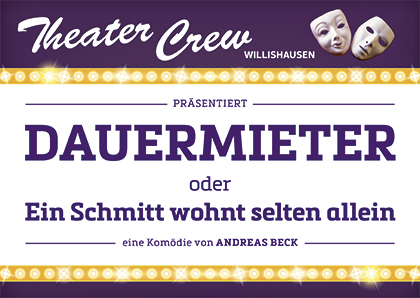 Plakat der Theatercrew Willishausen zu "Ein Schmitt wohnt selten allein"