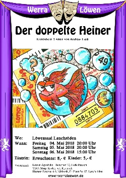 Plakat der Werraloewen zu "Der doppelteHeiner"