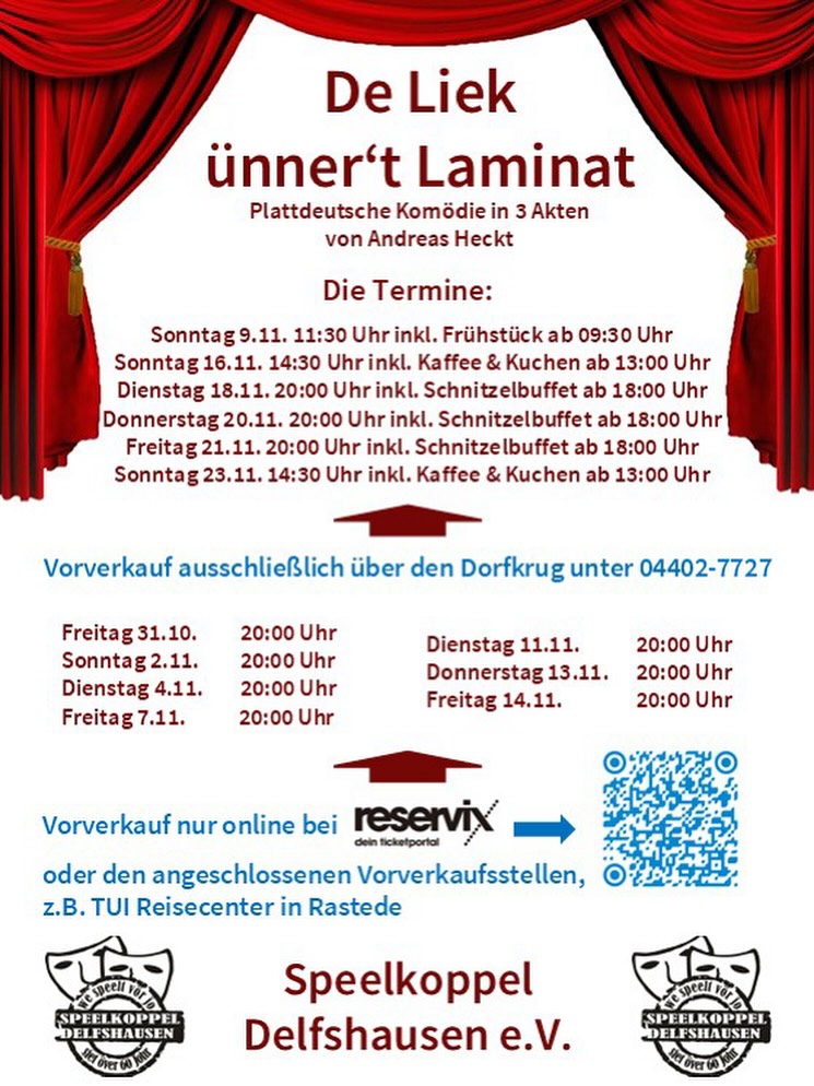 Plakat der Speelkoppel Delfshausen zu "De Liek uennert Laminat"
