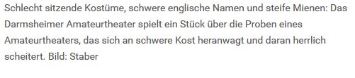 "Komik wie zu Loriots Zeiten" Artikel aus SZBZ.de von Matthias Staber mit freundlicher Genehmigung der Redaktion