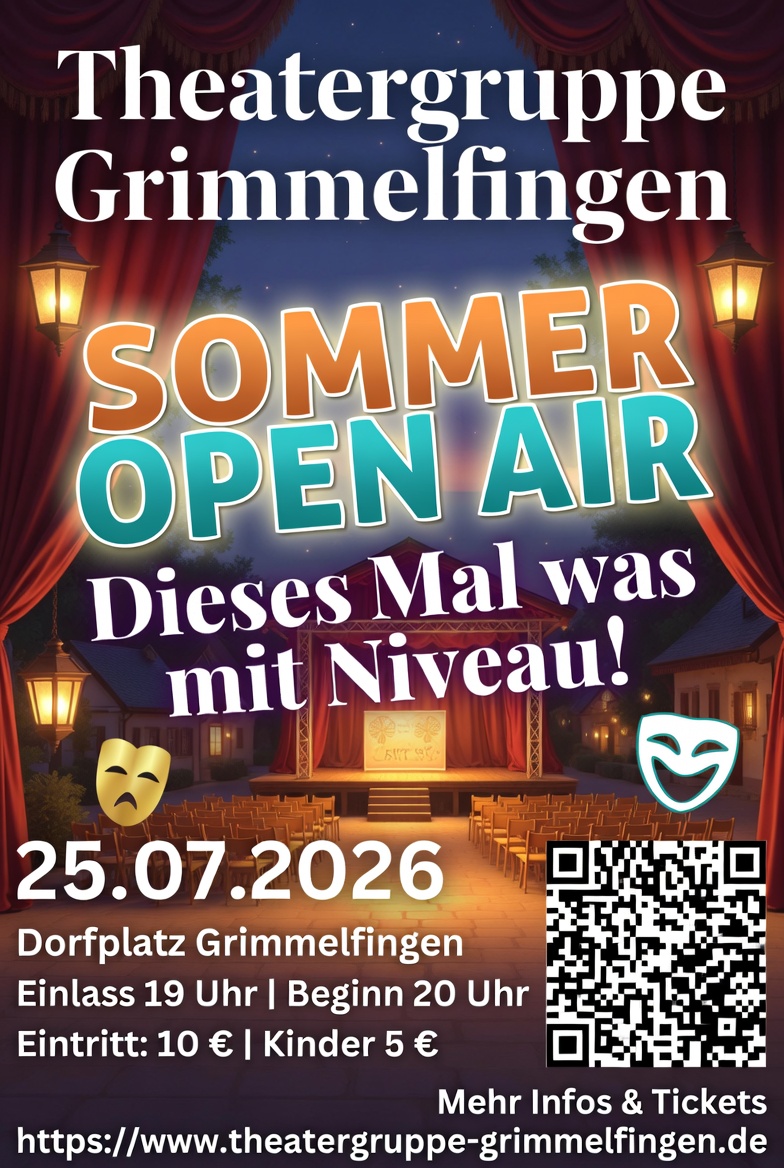 Plakat der Theatergruppe Grimmelfingen zu "Dieses Mal was mit Niveau"