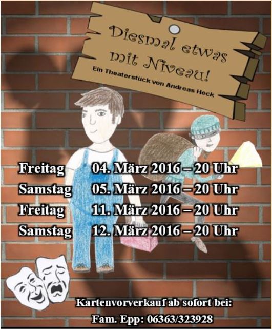 PLakat "Dieseml etwas mit Niveau" des Kultur und Heimatvereins Relsberg