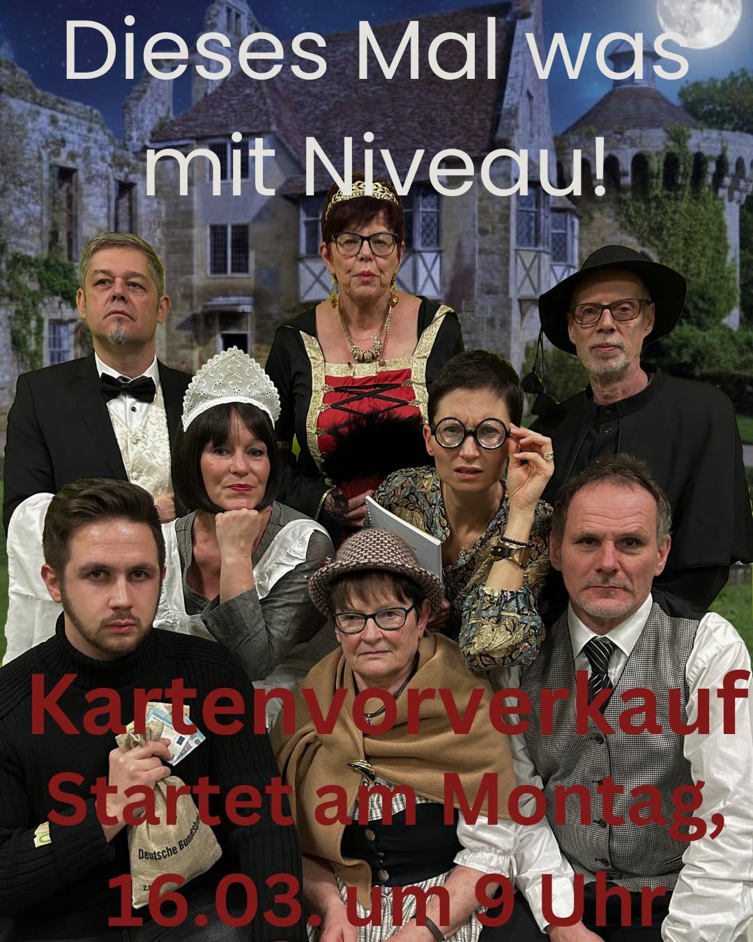 Plakat des Theatervereins Illinge zu "Dieses Mal was mit Niveau"