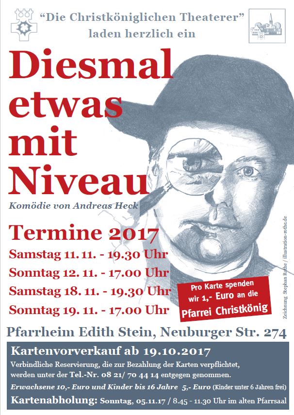 Plakat der christkoeniglichen Theaterer Augsburg zu "Diesmal etwas mit NIveau"