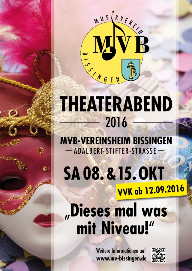 Plakat der Theatergruppe des MV Bissingen zu "Dieses mal was mit Niveau"