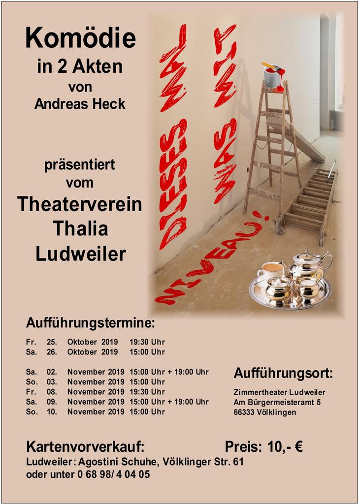Plakat des Theatervereins Thalia Ludweiler zu "Dieses Mal was mit Niveau"