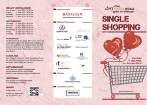 Flyer des Dorftheaters Widnau zu "Single Shopping"