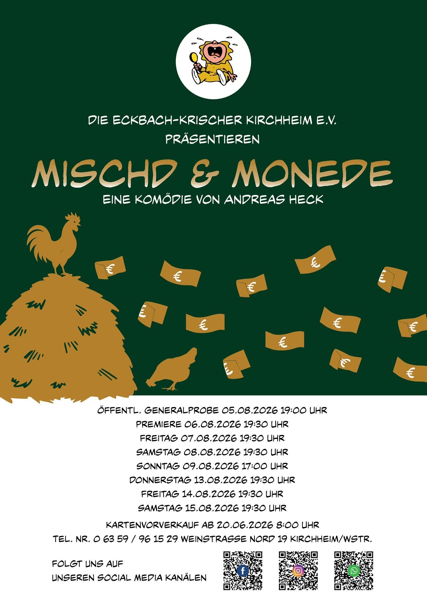 Plakat der Eckbach - Krischer Kirchheim zu "Mischd unn Monede"
