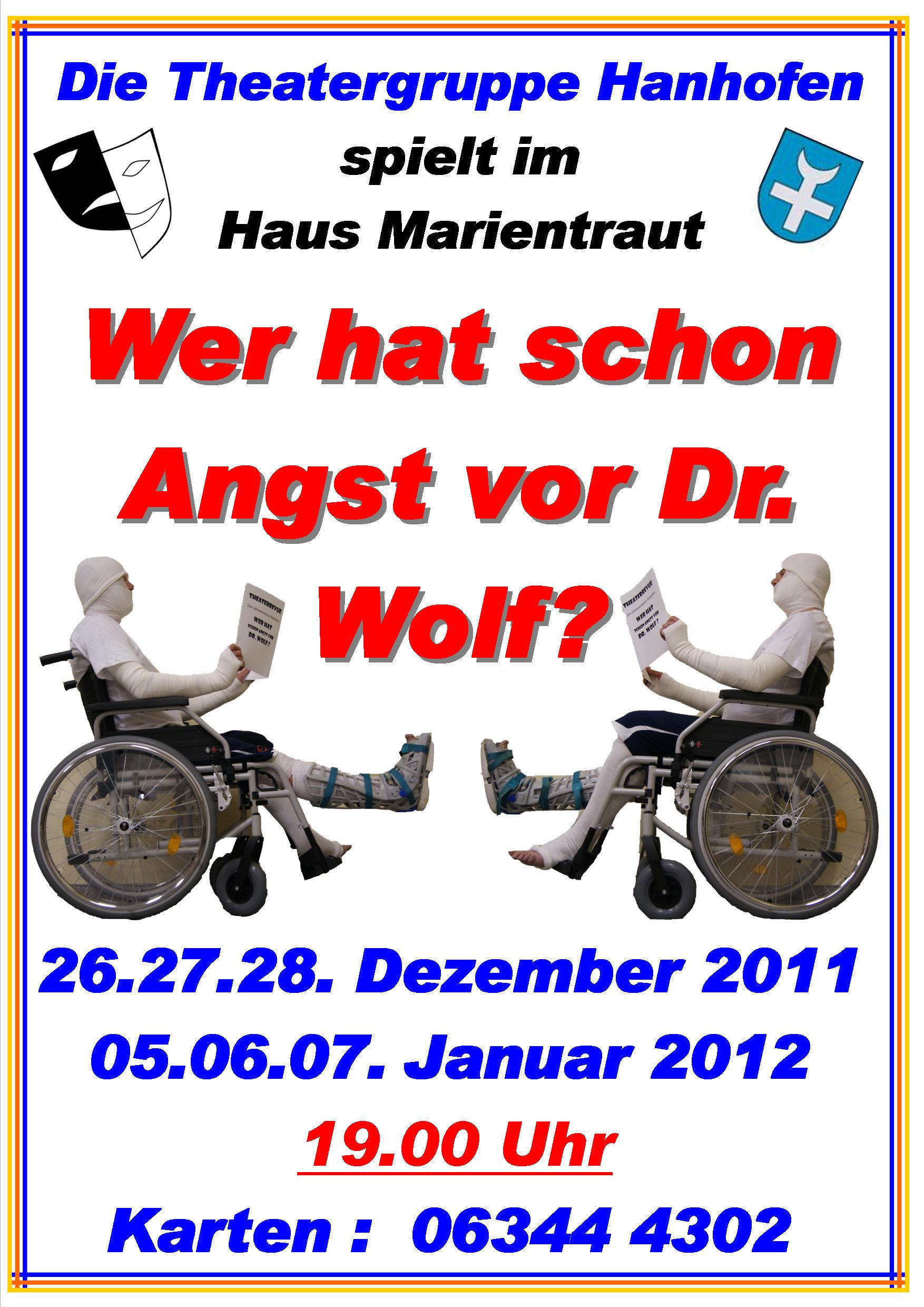 Plakat Doktor Wolf in Hanhofen