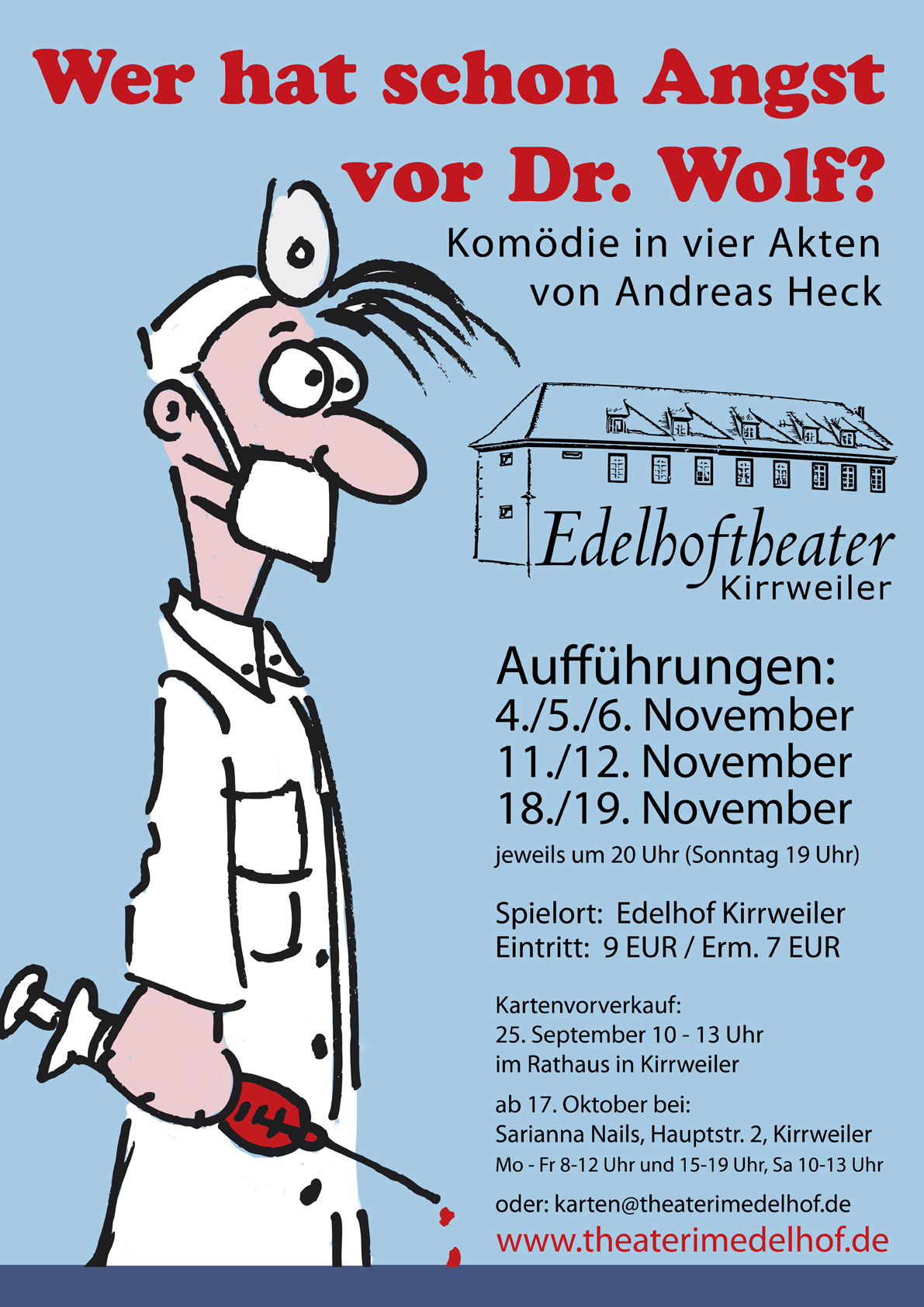 Plakat des Theaters im Edelhof in Kirrweiler