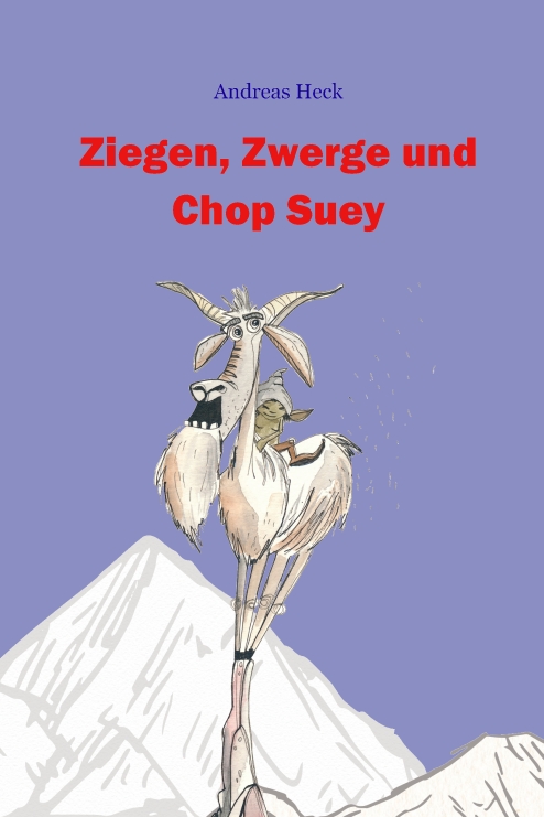 Ausschnitt des Covers von "Ziegen, Zwerge und Chop Suey" mit internem Link, Illustration von Martina Grimm